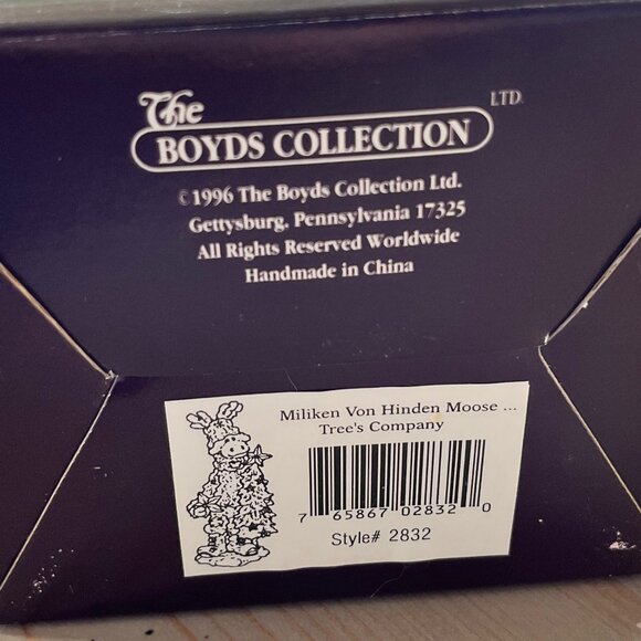 Retired Boyds Bears Folkstone Miliken Von Hinden Moose Christmas Figurine - Picture 10 of 10